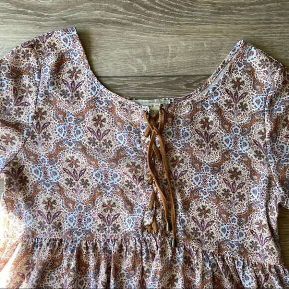 California Moonrise Floral Print Breezy Flowy Western Boho Dress - Picture 5 of 14
